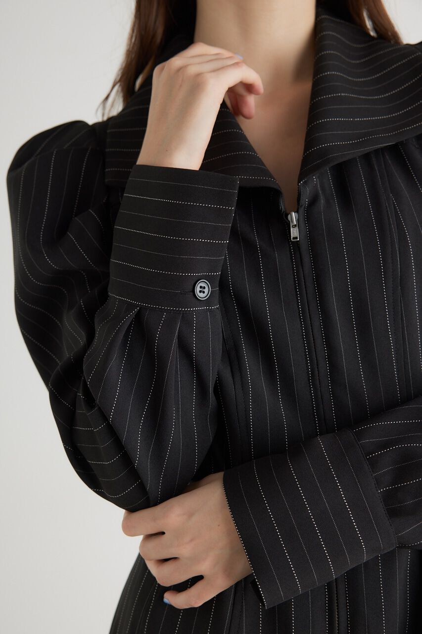 rienda「オーバーカラーZIPフレアOP」|ワンピース|