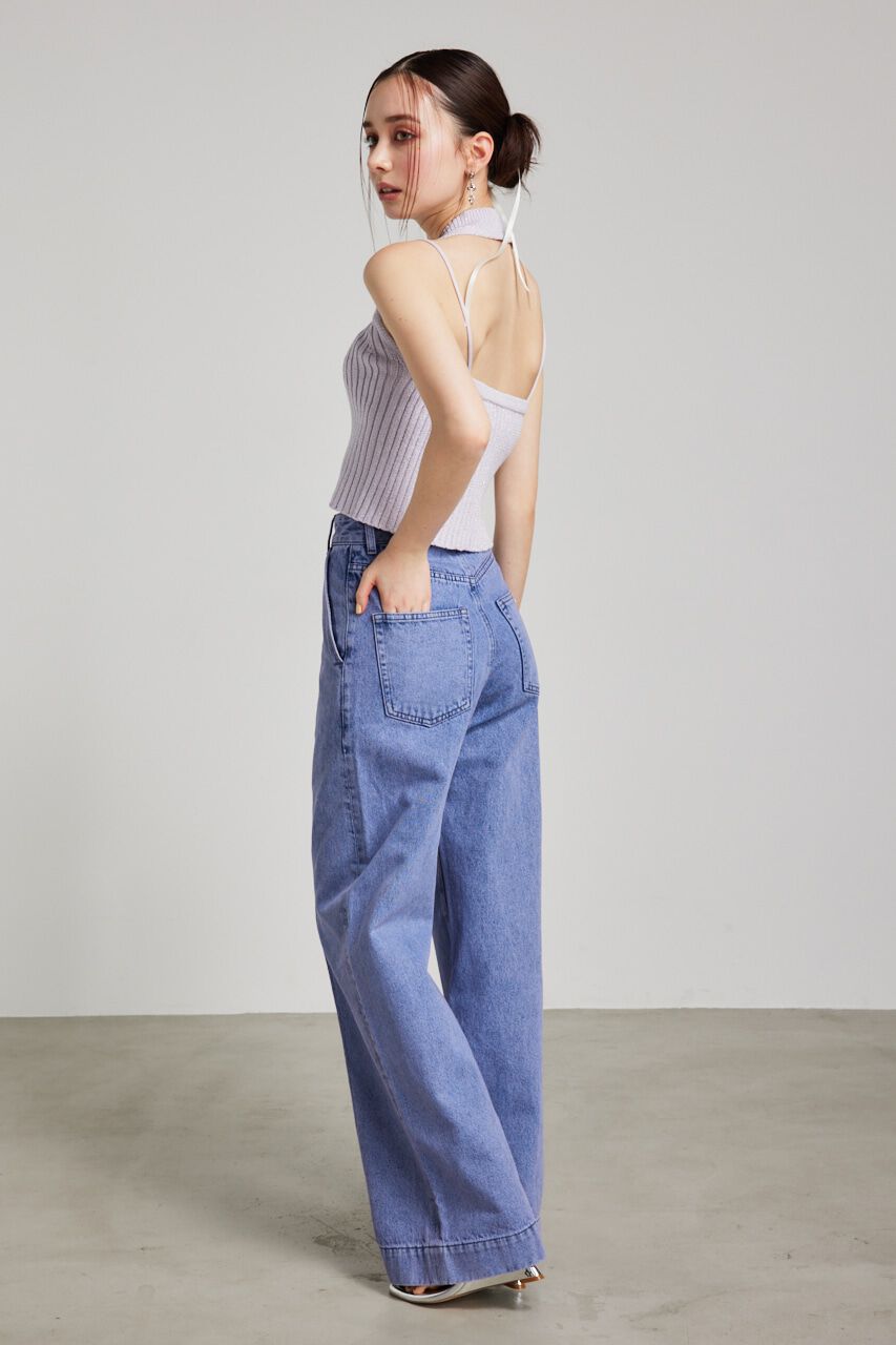 rienda「ホルターNCクロップドKnit TOP」|タンクトップ|