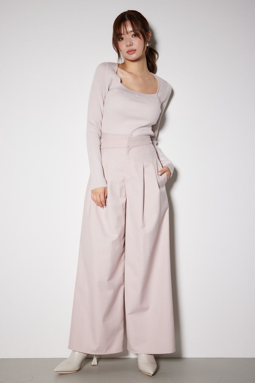 rienda「ボレロネックウォッシャブル ニットトップス」|ニット・セーター|