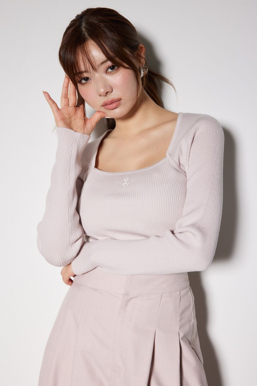 rienda「ボレロネックウォッシャブル ニットトップス」|ニット・セーター|