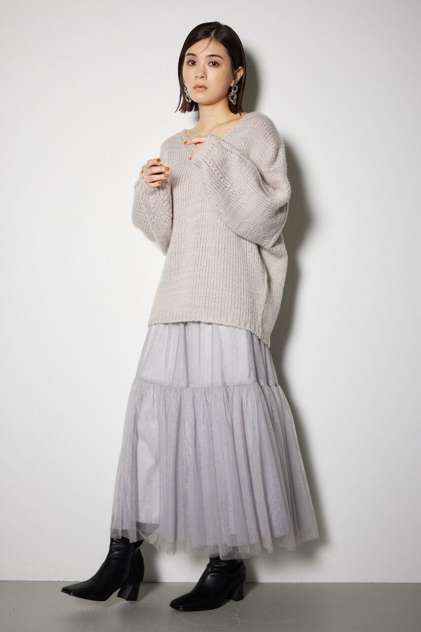 rienda「ローゲージオーバーニットトップス」|ニット・セーター|