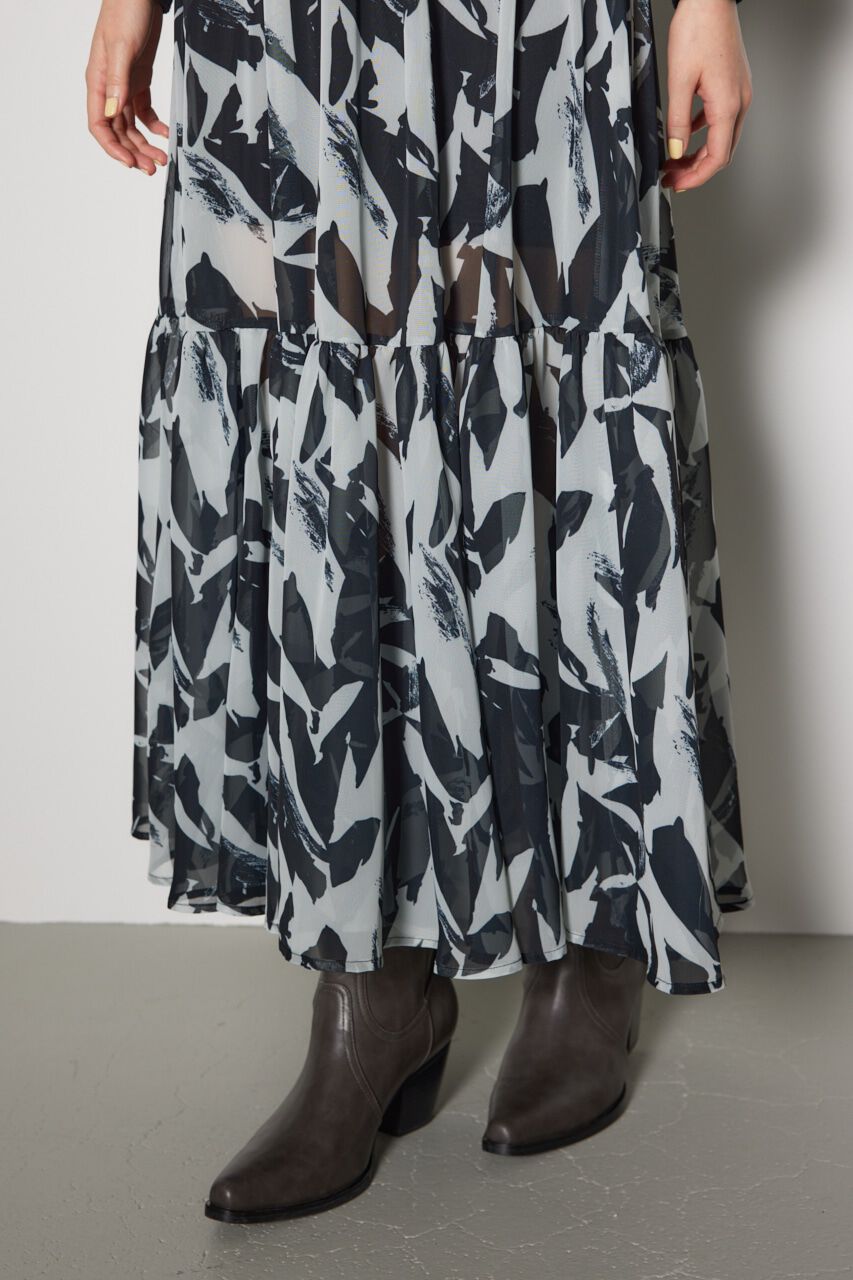 rienda「knitコンビスリットフレアワンピース」|ワンピース|