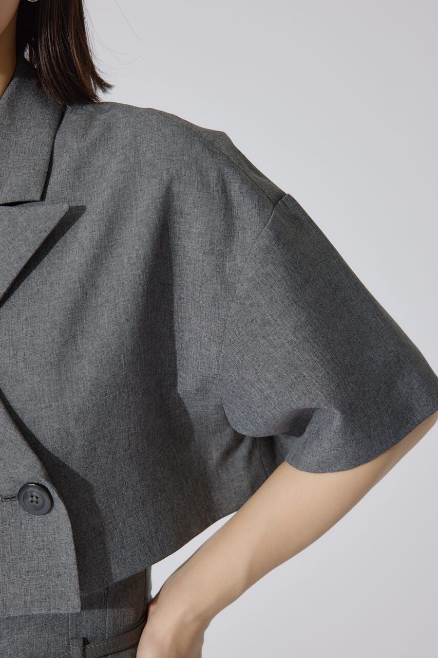 rienda「リネンライククロップドハーフスリーブジャケット」|その他|