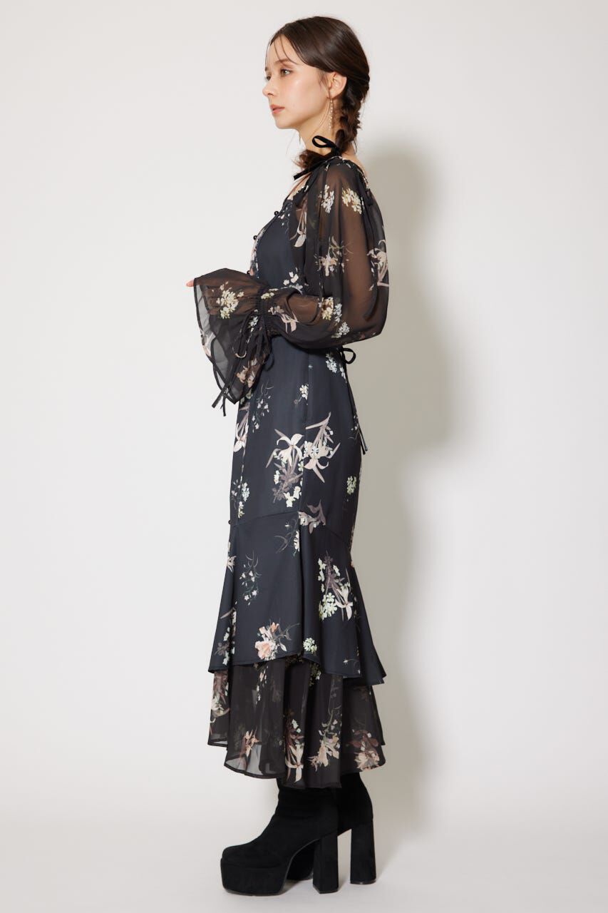 rienda「ビスチェパターンアシンンメトリーマーメイドワンピース」|ワンピース|