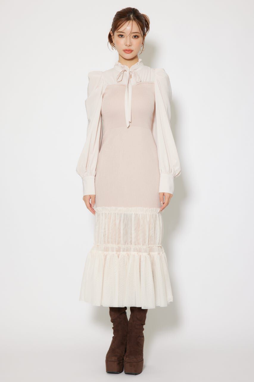 rienda「チュールドッキングニットマーメイドワンピース」|ワンピース|