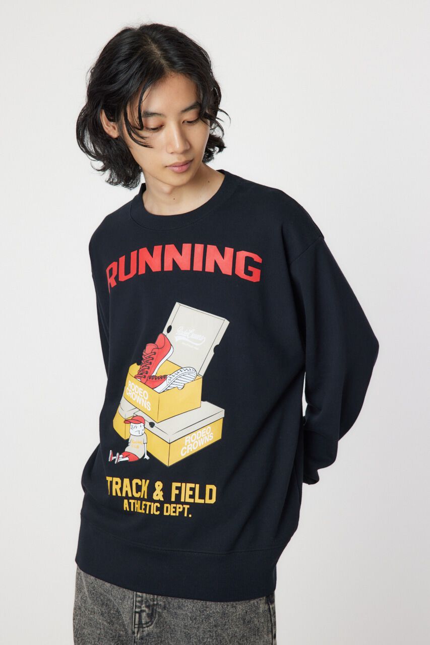 RODEO CROWNS「running boy スウェット」|パーカー|BLK