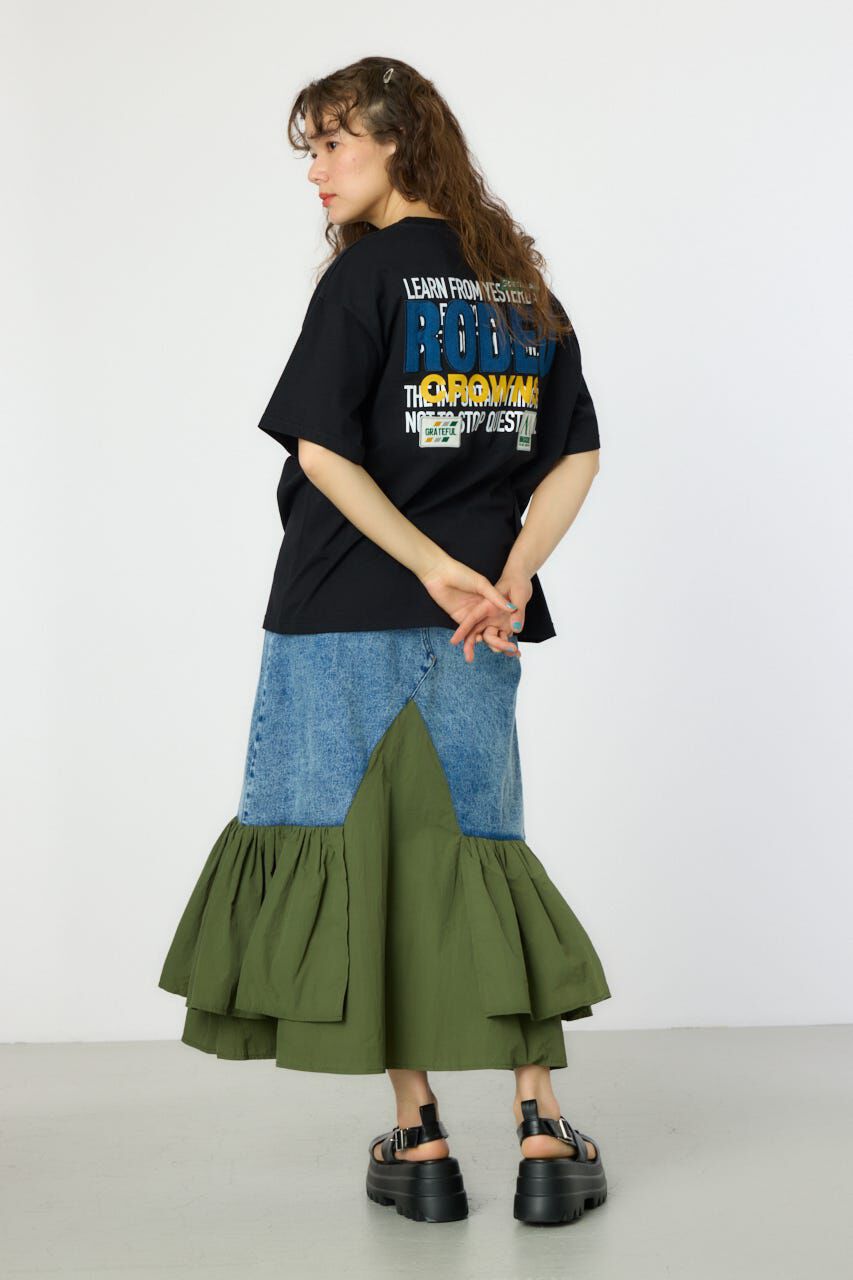 RODEO CROWNS「Overlap デニムアップリケTシャツ」|Tシャツ・カットソー|