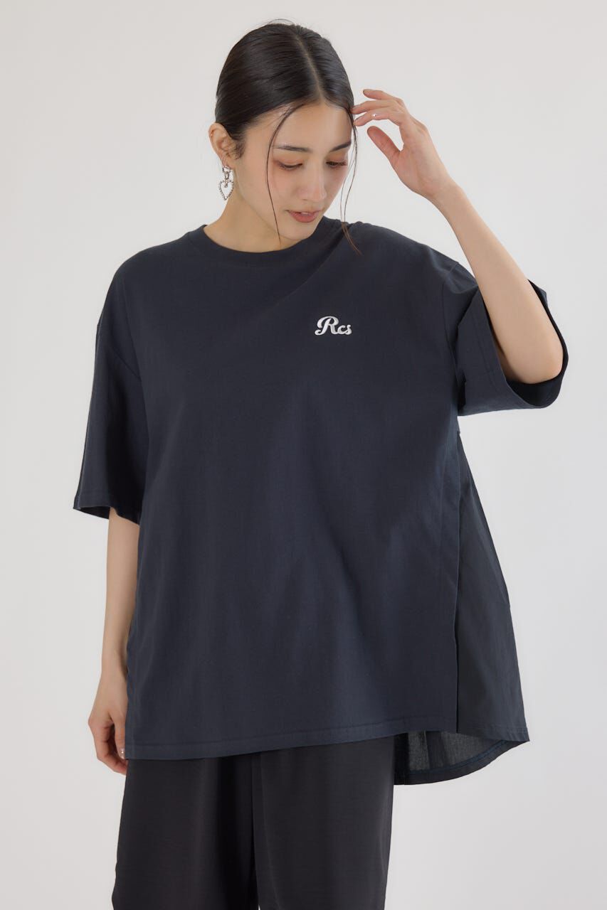 RODEO CROWNS「バックギャザードッキングTシャツ」|Tシャツ・カットソー|BLK