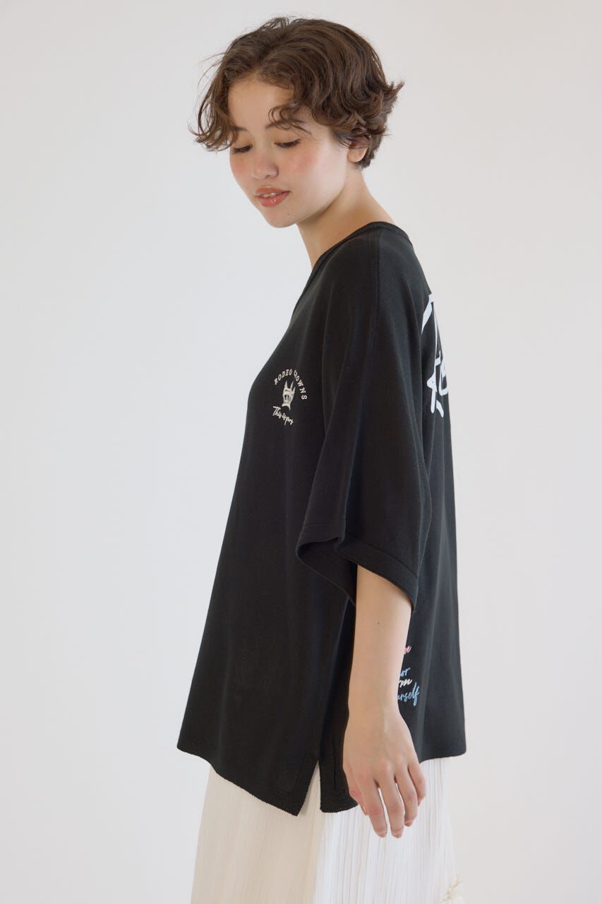 RODEO CROWNS「BIG LOGO5分袖ニットトップス」|ニット・セーター|