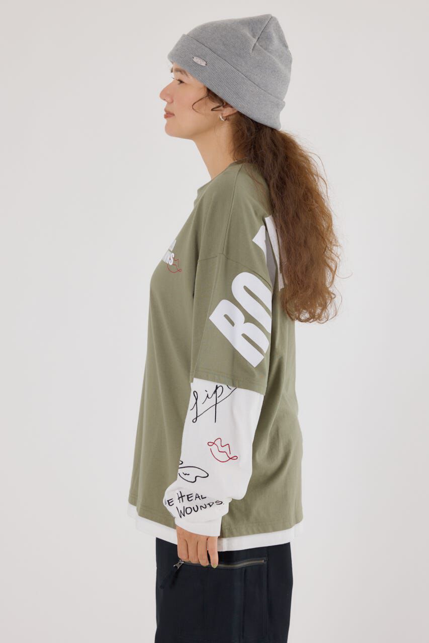 RODEO CROWNS「オーバーロゴレイヤードロングスリーブTシャツ」|Tシャツ・カットソー|