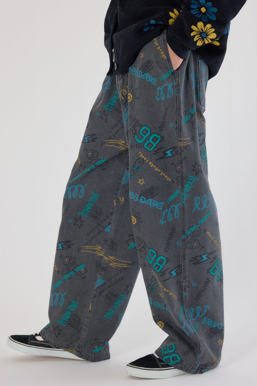 RODEO CROWNS「グラフィティーワイドデニムパンツ」|デニム|