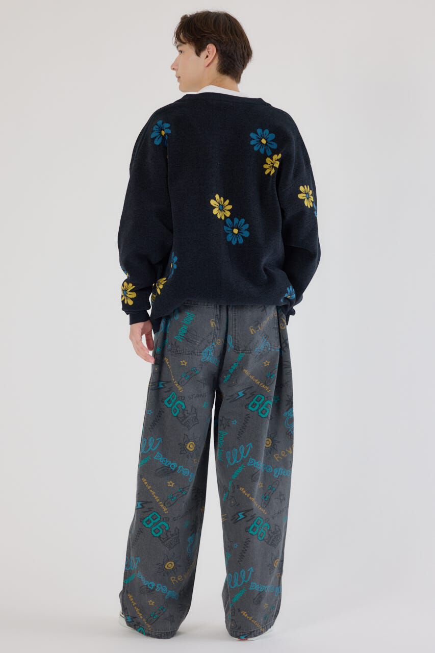 RODEO CROWNS「グラフィティーワイドデニムパンツ」|デニム|