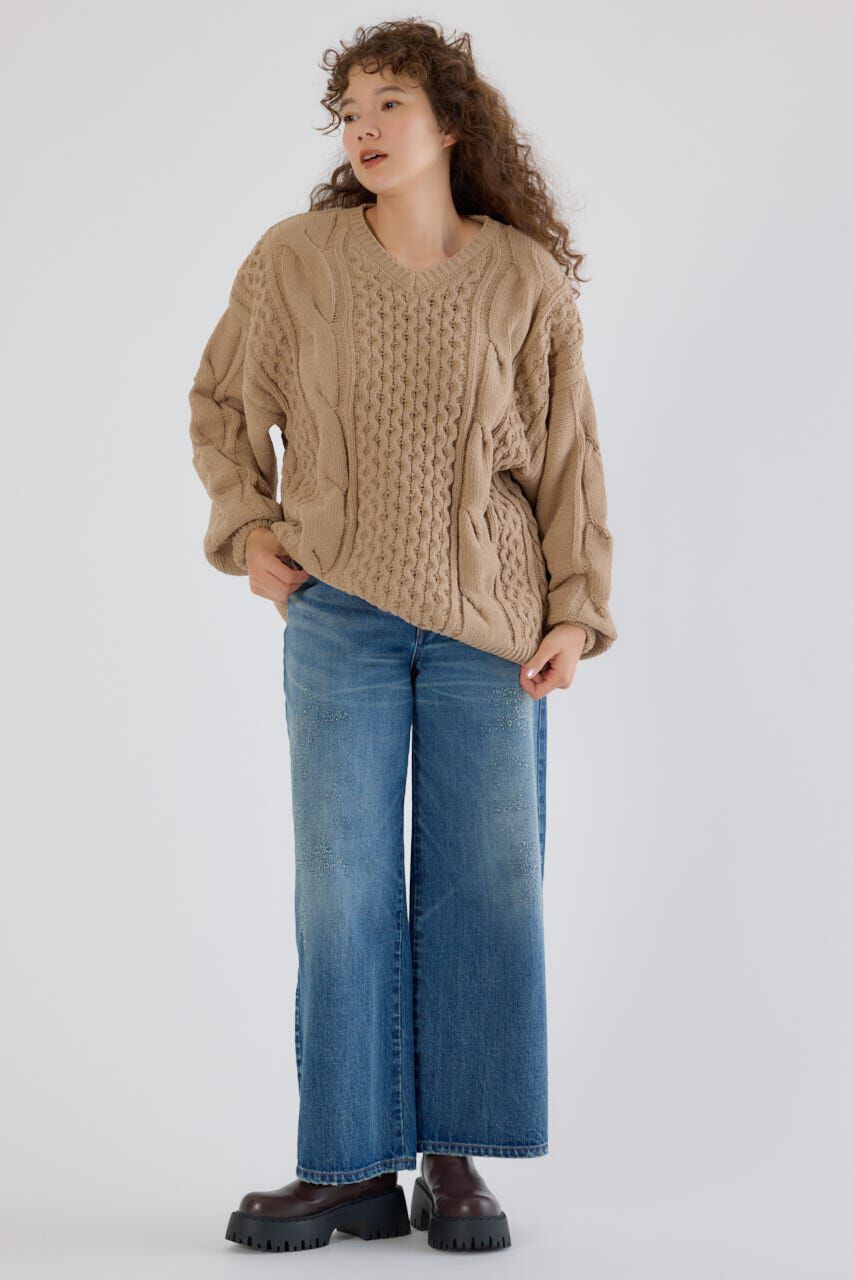 RODEO CROWNS「HIP EMB LOOSE DENIM」|デニム|