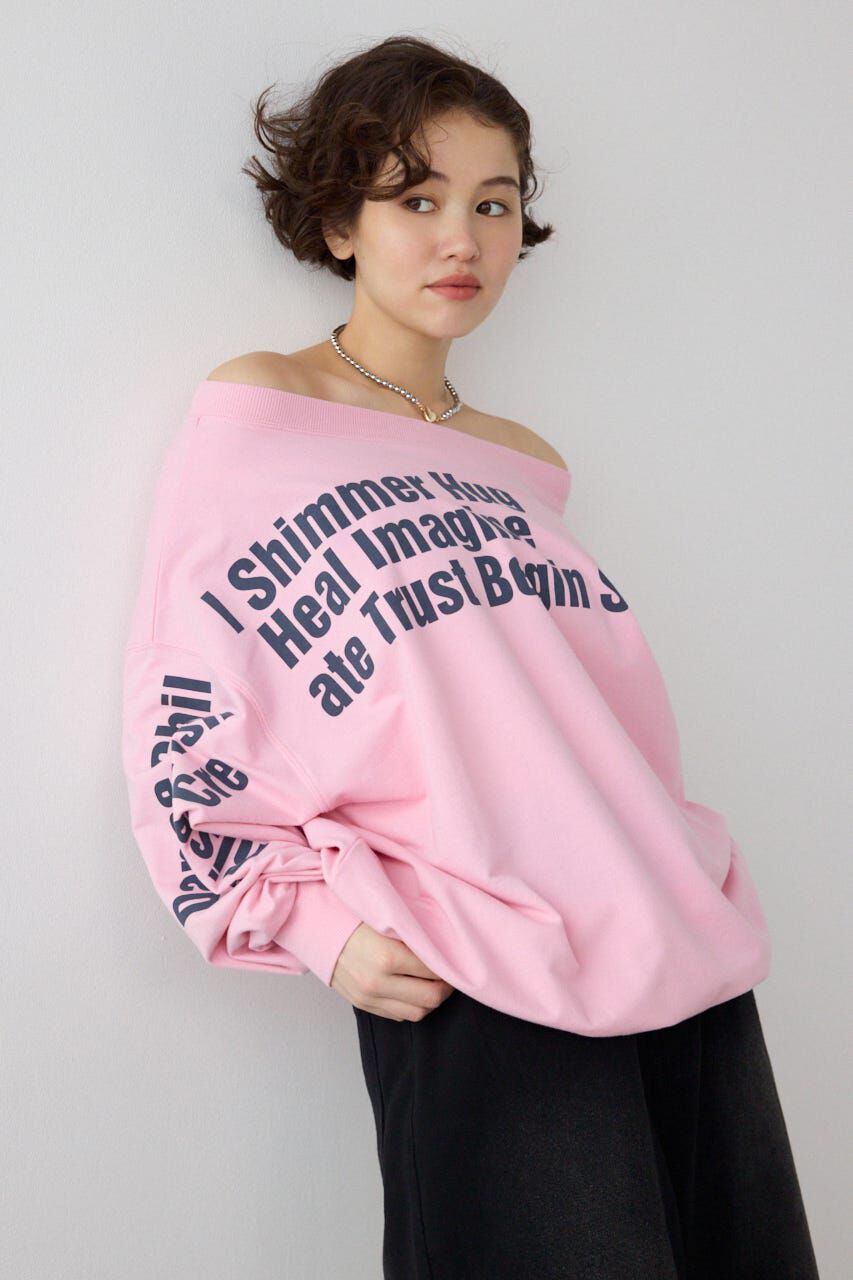 RODEO CROWNS「メッセージオフショルダートップス」|パーカー|