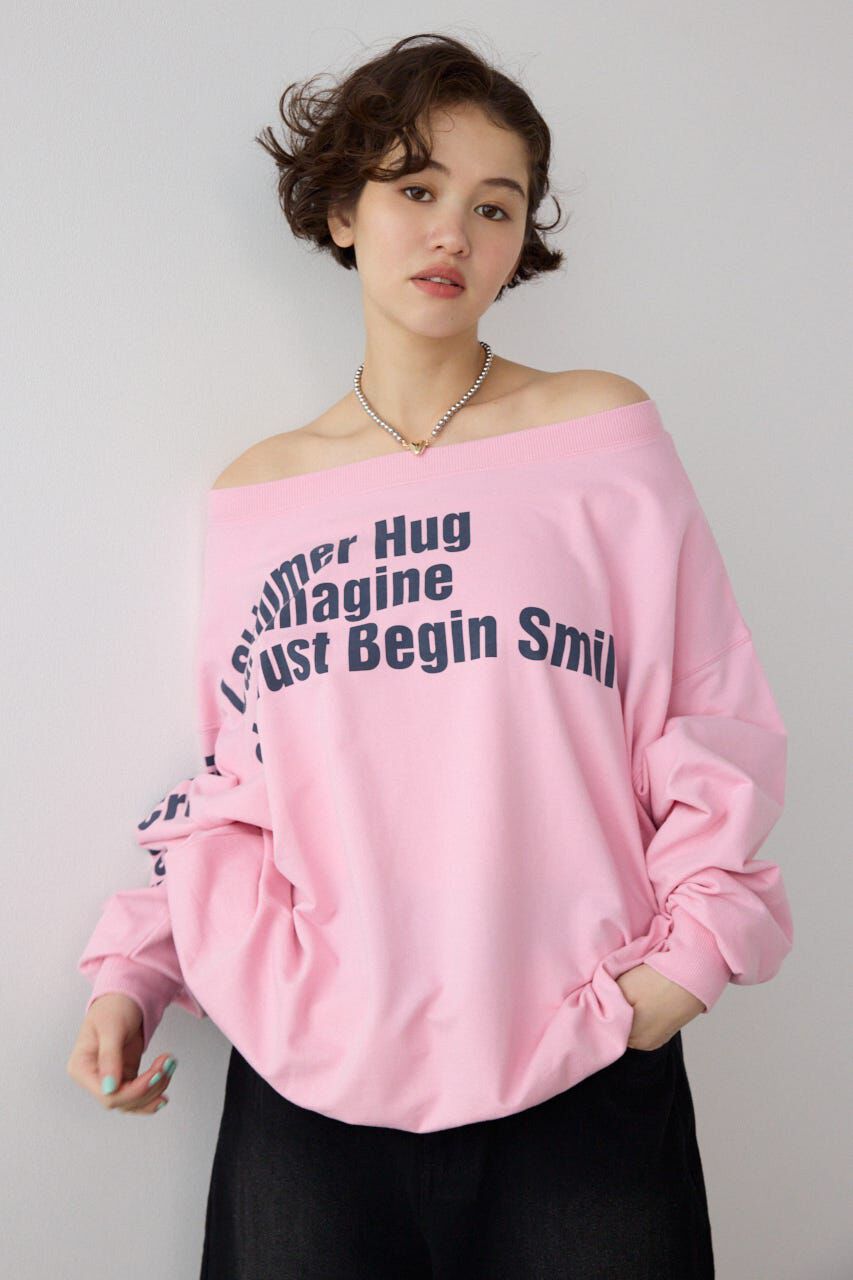 RODEO CROWNS「メッセージオフショルダートップス」|パーカー|