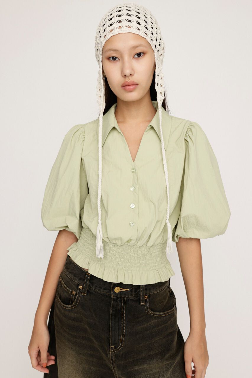 SLY「BALOON SLEEVE ブラウス」|シャツ・ブラウス|L/GRN1