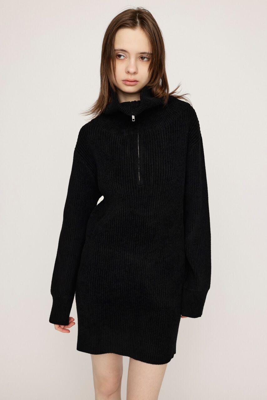 SLY「BIG COLLAR HALF ZIP ショートワンピース」|ワンピース|