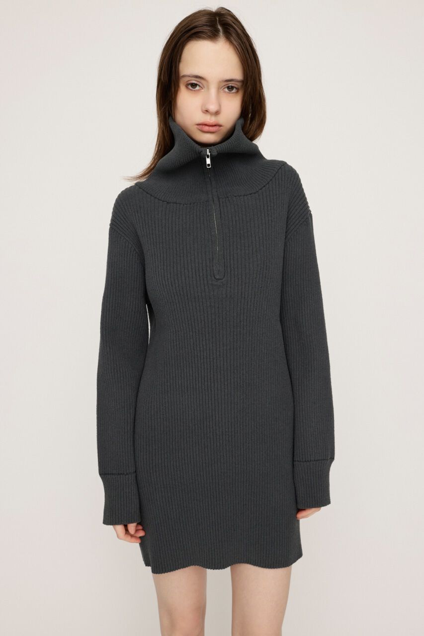 SLY「BIG COLLAR HALF ZIP ショートワンピース」|ワンピース|