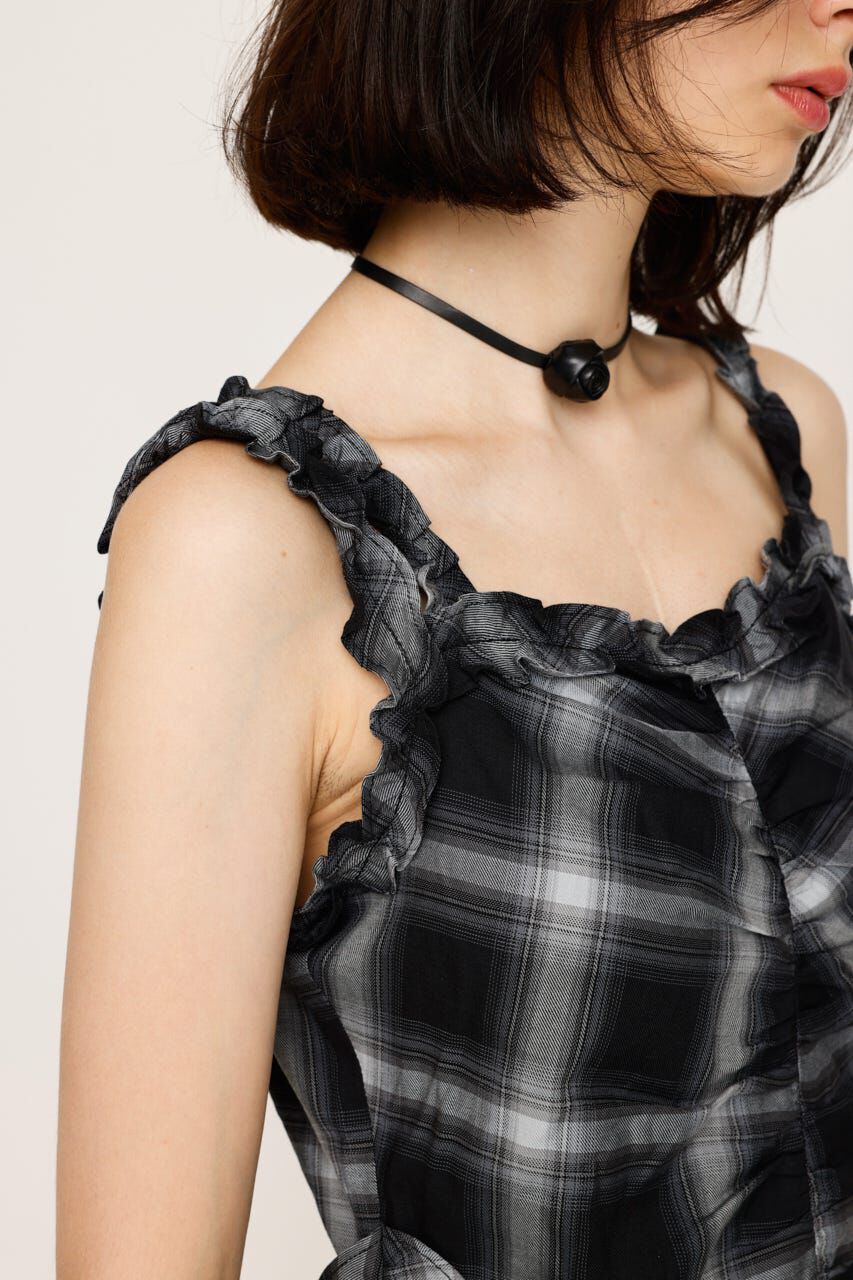 SLY「CHECK FRILL ショートワンピース」|ワンピース|