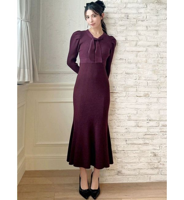 RESEXXY「ボウタイマーメイドニットワンピース」|ワンピース|