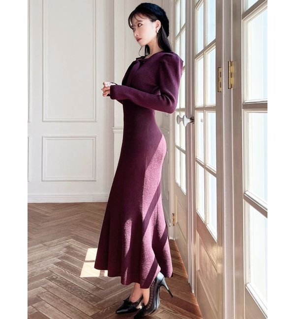 RESEXXY「ボウタイマーメイドニットワンピース」|ワンピース|