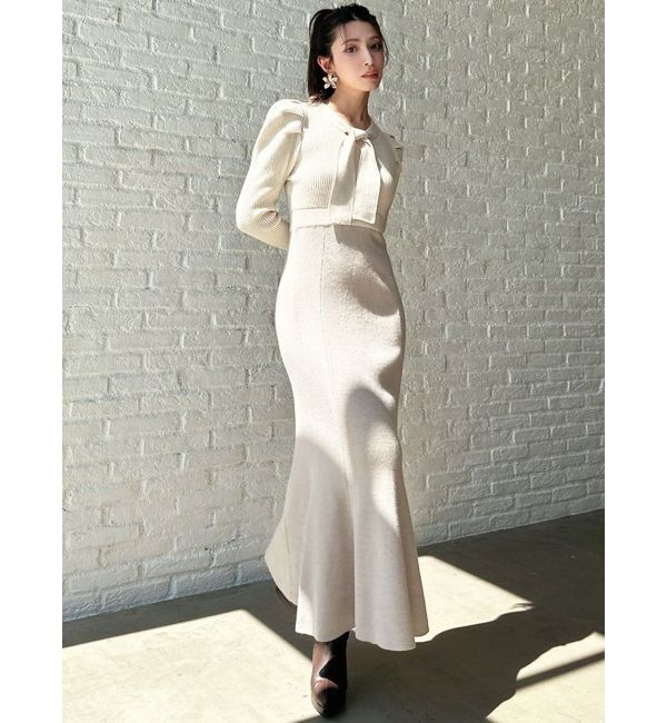 RESEXXY「ボウタイマーメイドニットワンピース」|ワンピース|