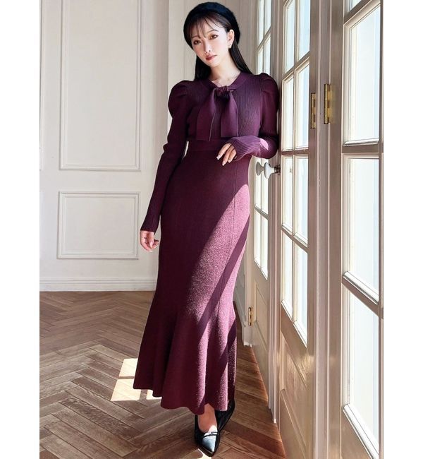 RESEXXY「ボウタイマーメイドニットワンピース」|ワンピース|