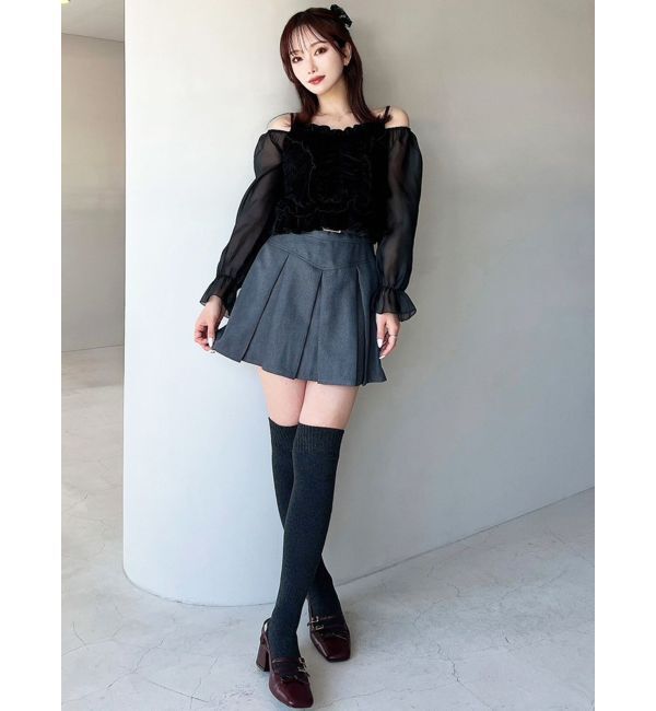 RESEXXY「ギャザーベロアペプラムブラウス」|シャツ・ブラウス|