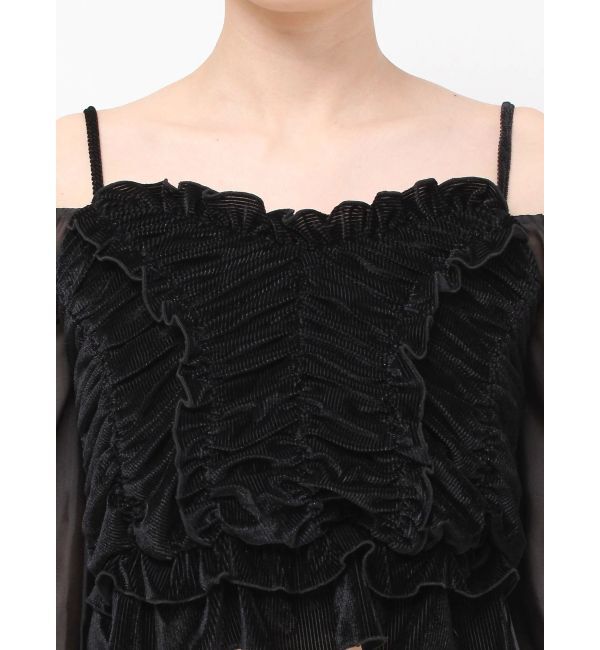 RESEXXY「ギャザーベロアペプラムブラウス」|シャツ・ブラウス|