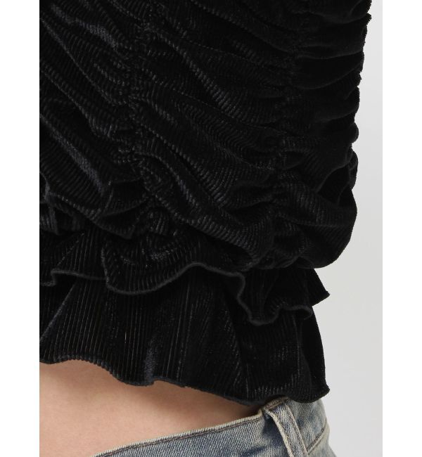 RESEXXY「ギャザーベロアペプラムブラウス」|シャツ・ブラウス|