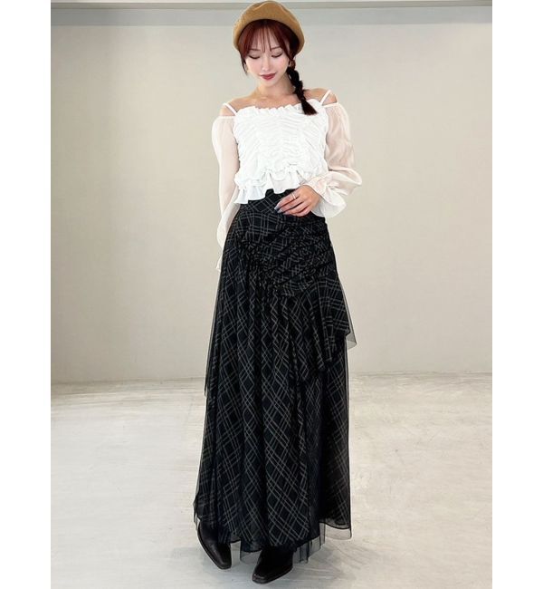 RESEXXY「ギャザーベロアペプラムブラウス」|シャツ・ブラウス|