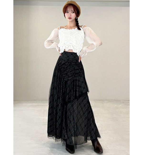 RESEXXY「ギャザーベロアペプラムブラウス」|シャツ・ブラウス|