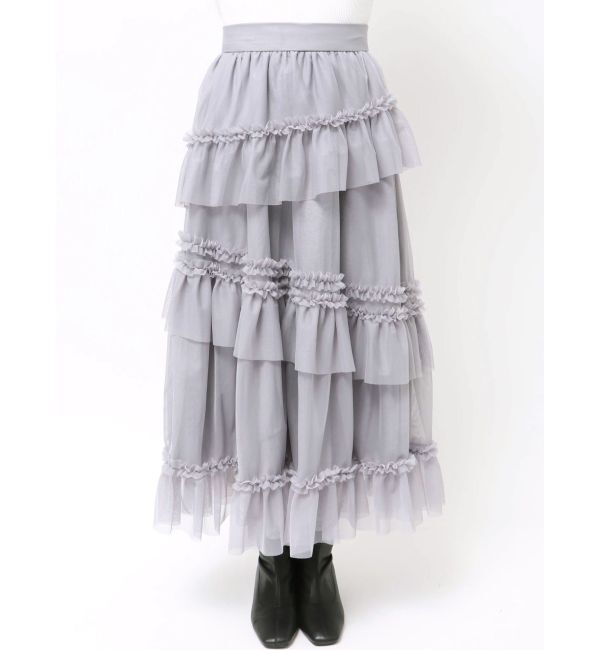 dazzlin「【WEB限定】チュールフリルティアードスカート」|スカート|