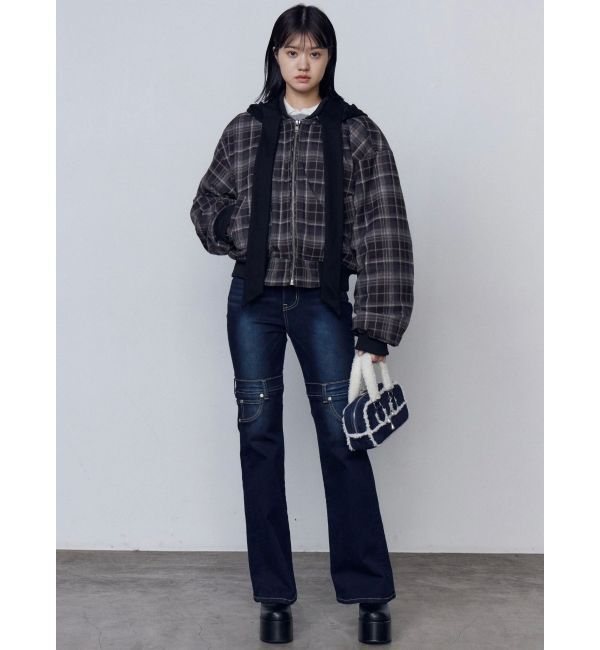 EMODA「ハイカバーフレアパギンス」|デニム|