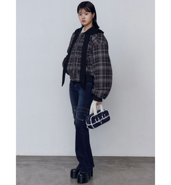 EMODA「ハイカバーフレアパギンス」|デニム|