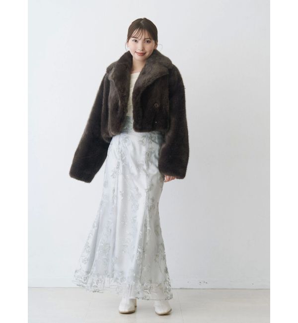 MERCURYDUO「テーラードカラーフェイクファーショートコート」|その他|