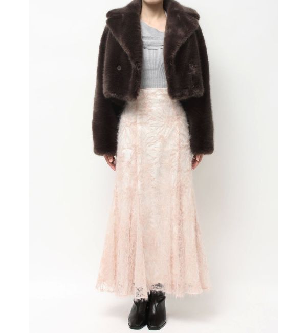 MERCURYDUO「テーラードカラーフェイクファーショートコート」|その他|