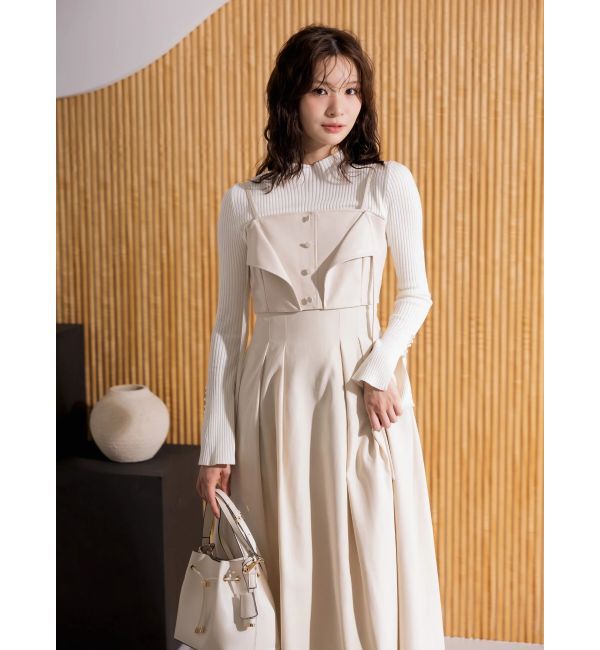 MERCURYDUO「フレアスリーブハイネックリブニット」|ニット・セーター|