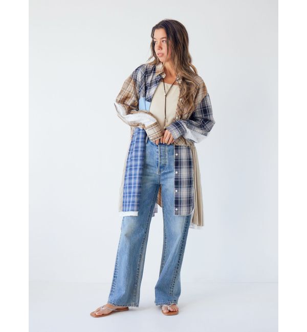 Ungrid「ハイウエストルーズストレートデニム」|デニム|