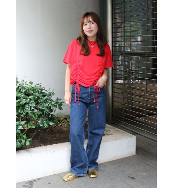 Ungrid「ハイウエストルーズストレートデニム」|デニム|