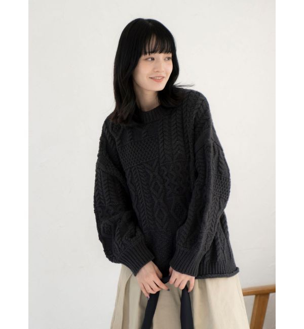 Ungrid「【WEB限定】パッチワークケーブルニット」|ニット・セーター|