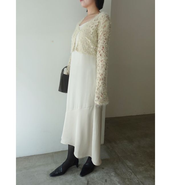 LAGUNAMOON「シャギーニットカーデセットキャミワンピース」|ワンピース|