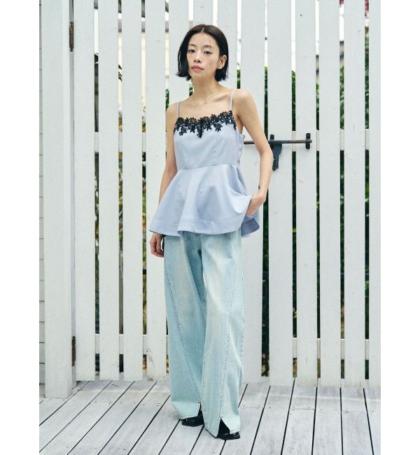 LAGUNAMOON「レースネックペプラムキャミソール」|キャミソール|