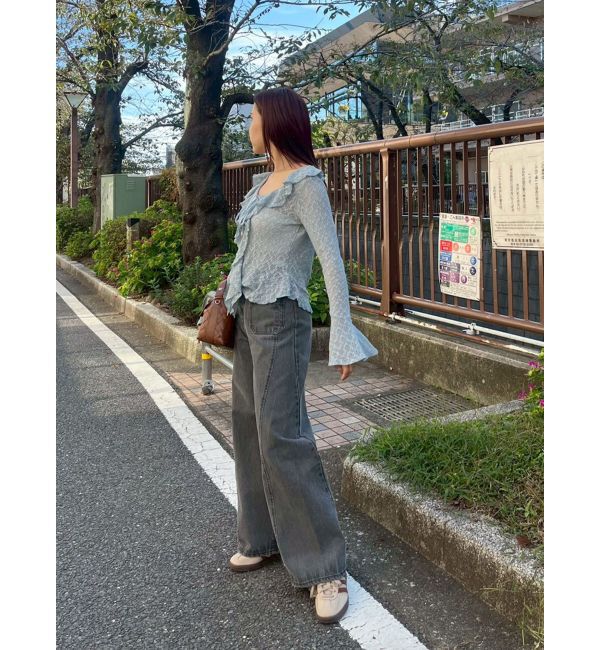 LAGUNAMOON「パッチポケットセミワイドデニムパンツ」|デニム|