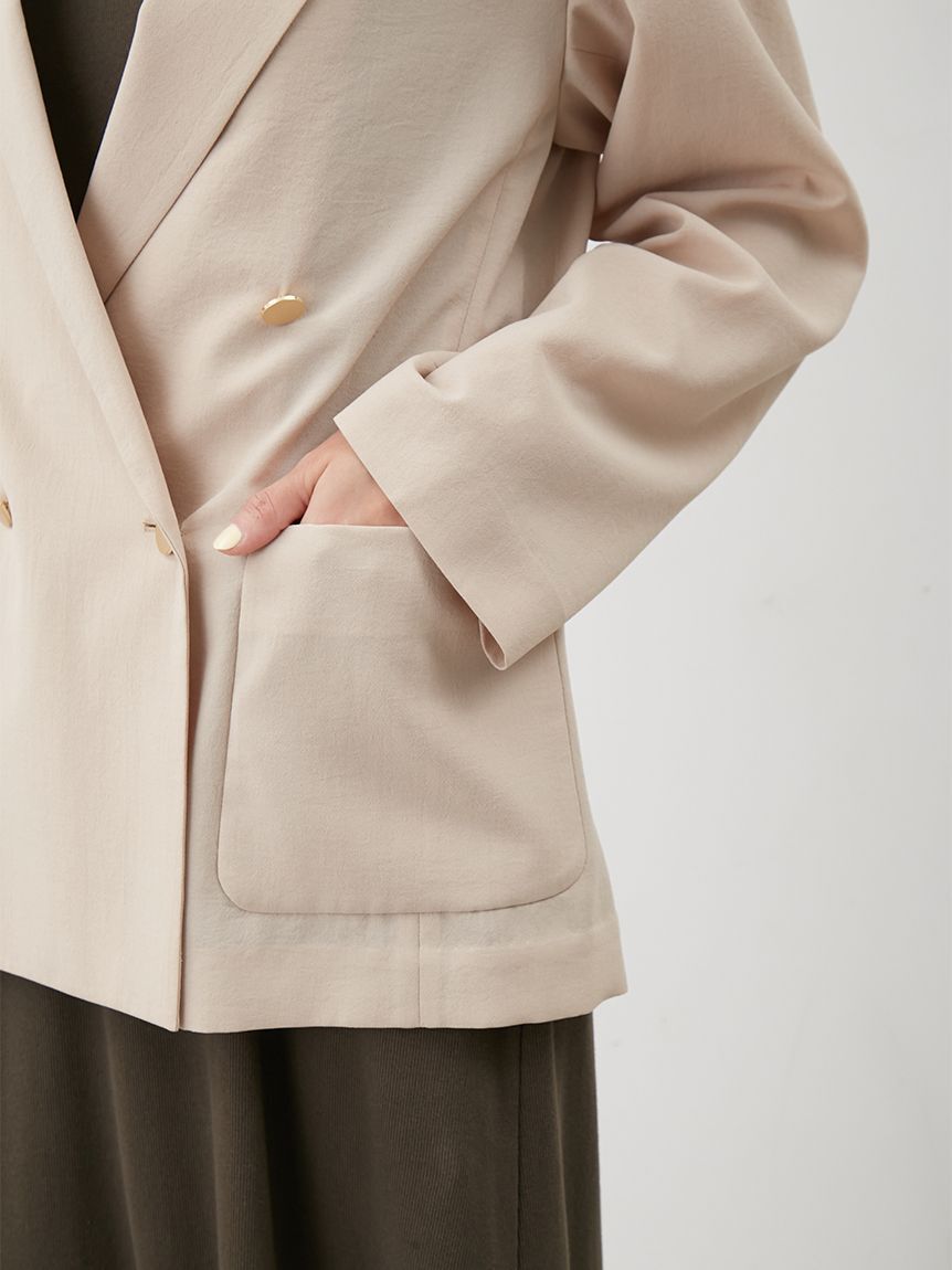 Mila Owen「クールタッチ金釦ダブルブレストブレザー」|テーラードジャケット|