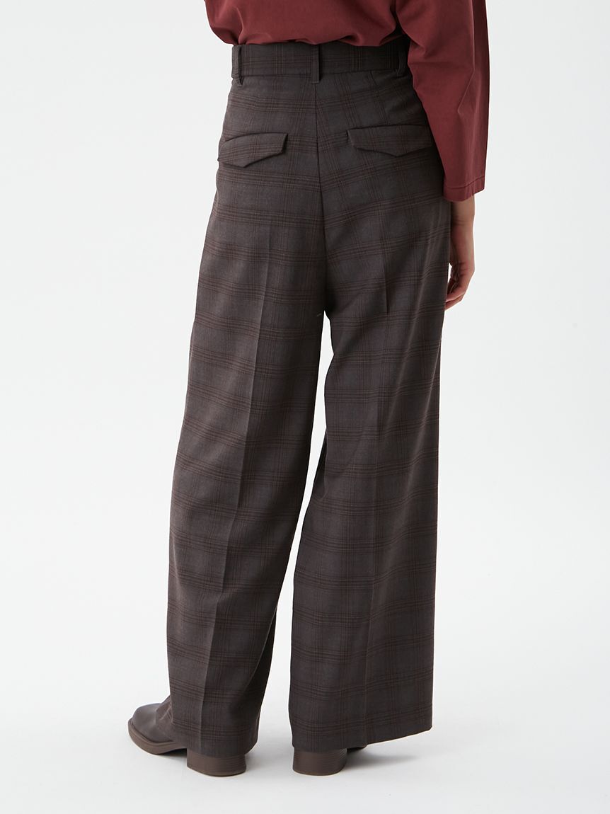 Mila Owen「チェックパターン2タックワイドパンツ」|チノ|