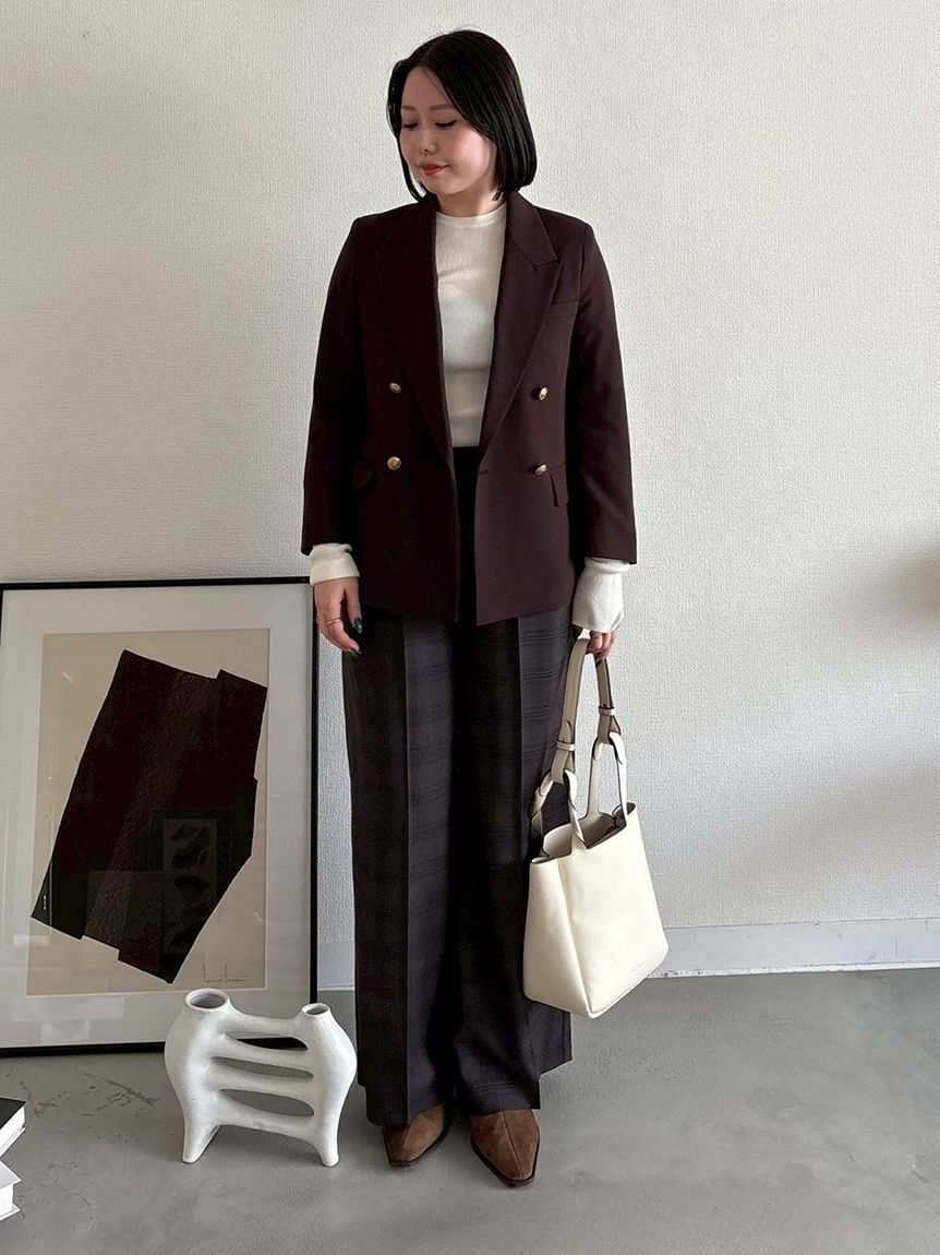 Mila Owen「チェックパターン2タックワイドパンツ」|チノ|