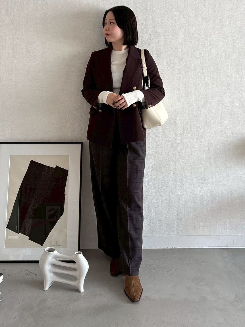 Mila Owen「チェックパターン2タックワイドパンツ」|チノ|