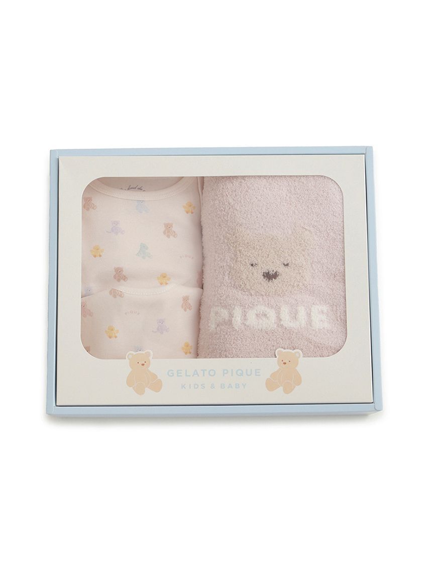 GELATO PIQUE KIDS & BABY「【ラッピング済み】【BABY】ベアブランケット&ボディースーツ&スタイ3点セット ギフトBOX」|その他ベビー用品|