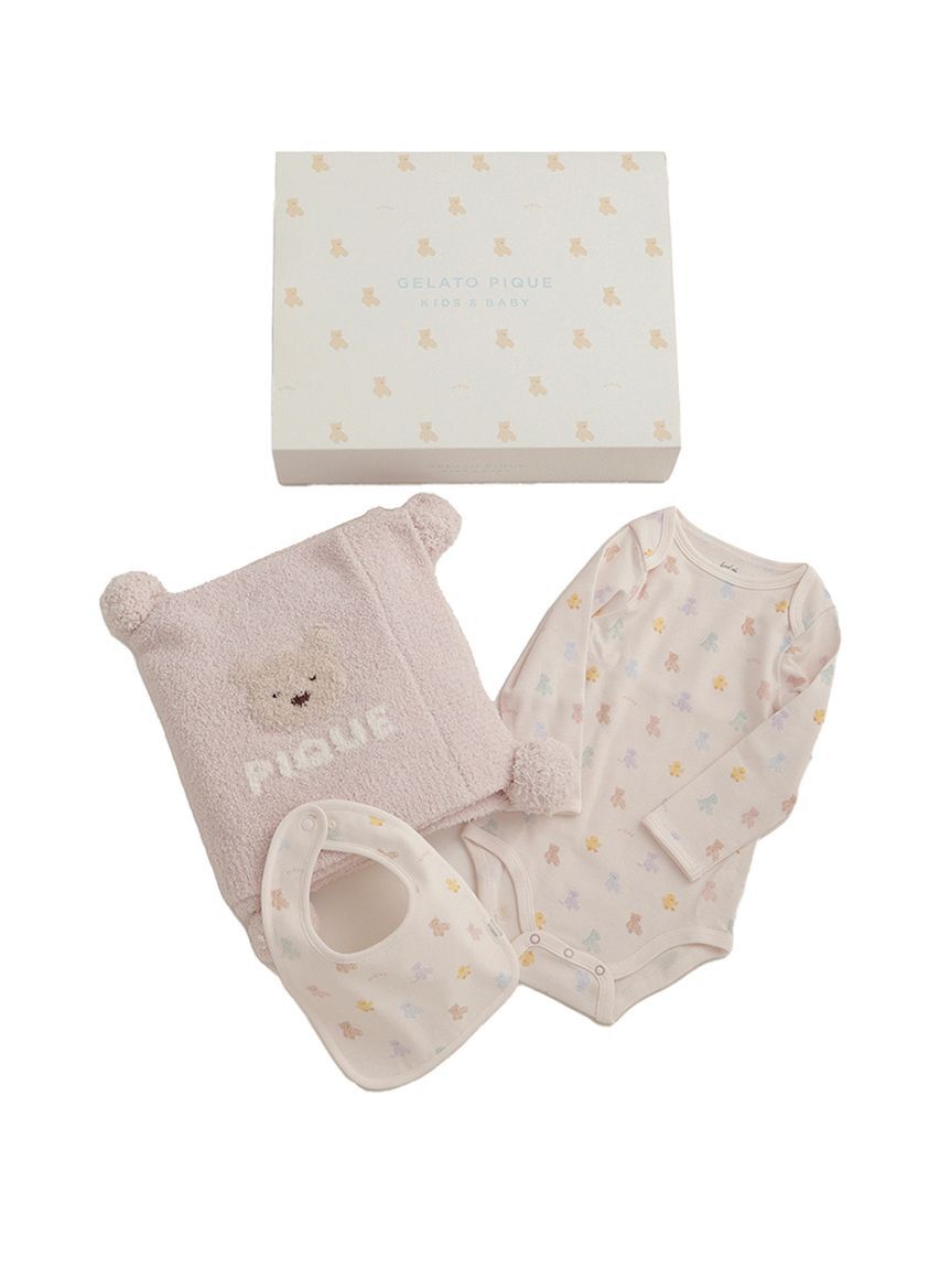 GELATO PIQUE KIDS & BABY「【ラッピング済み】【BABY】ベアブランケット&ボディースーツ&スタイ3点セット ギフトBOX」|その他ベビー用品|